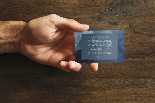 Kärtchen - Micha 7,7 | blau