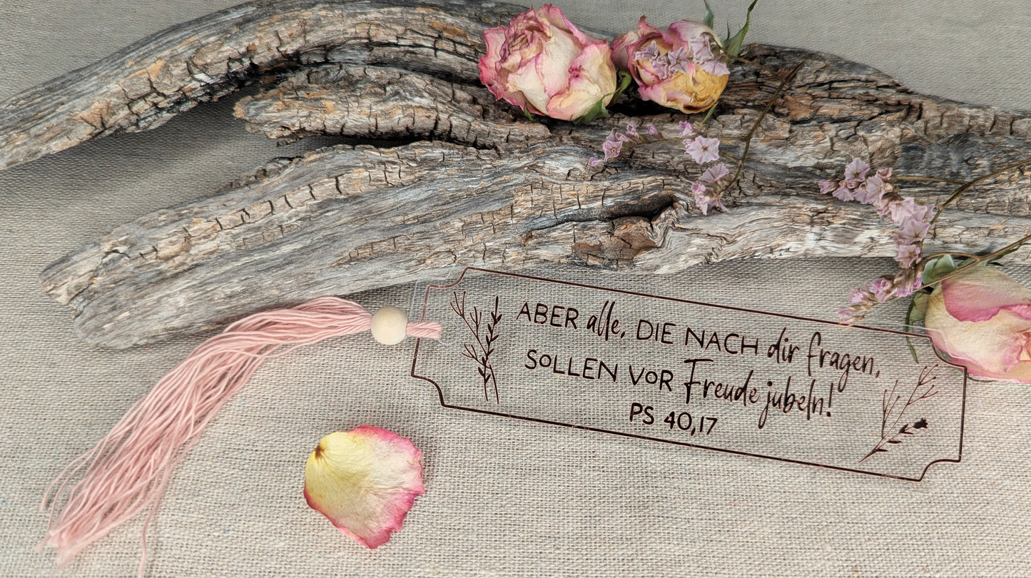 LESEZEICHEN aus Acryl | Psalm 40,17