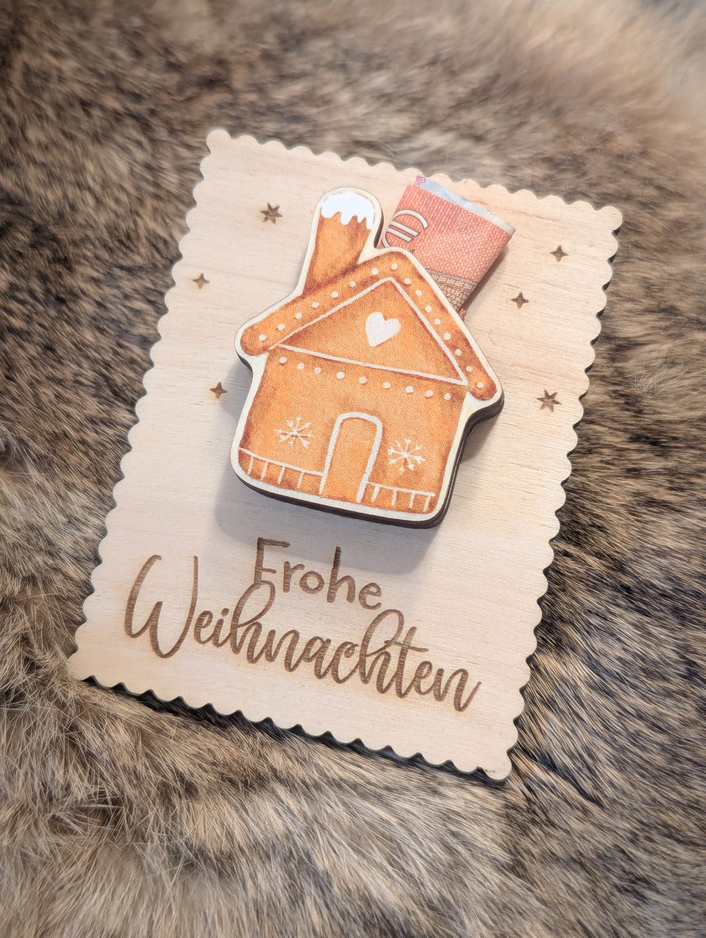 Geldgeschenk - Frohe Weihnachten | Lebkuchen-Häuschen