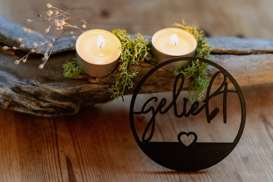 mini WOODEN Hoop - loved | black