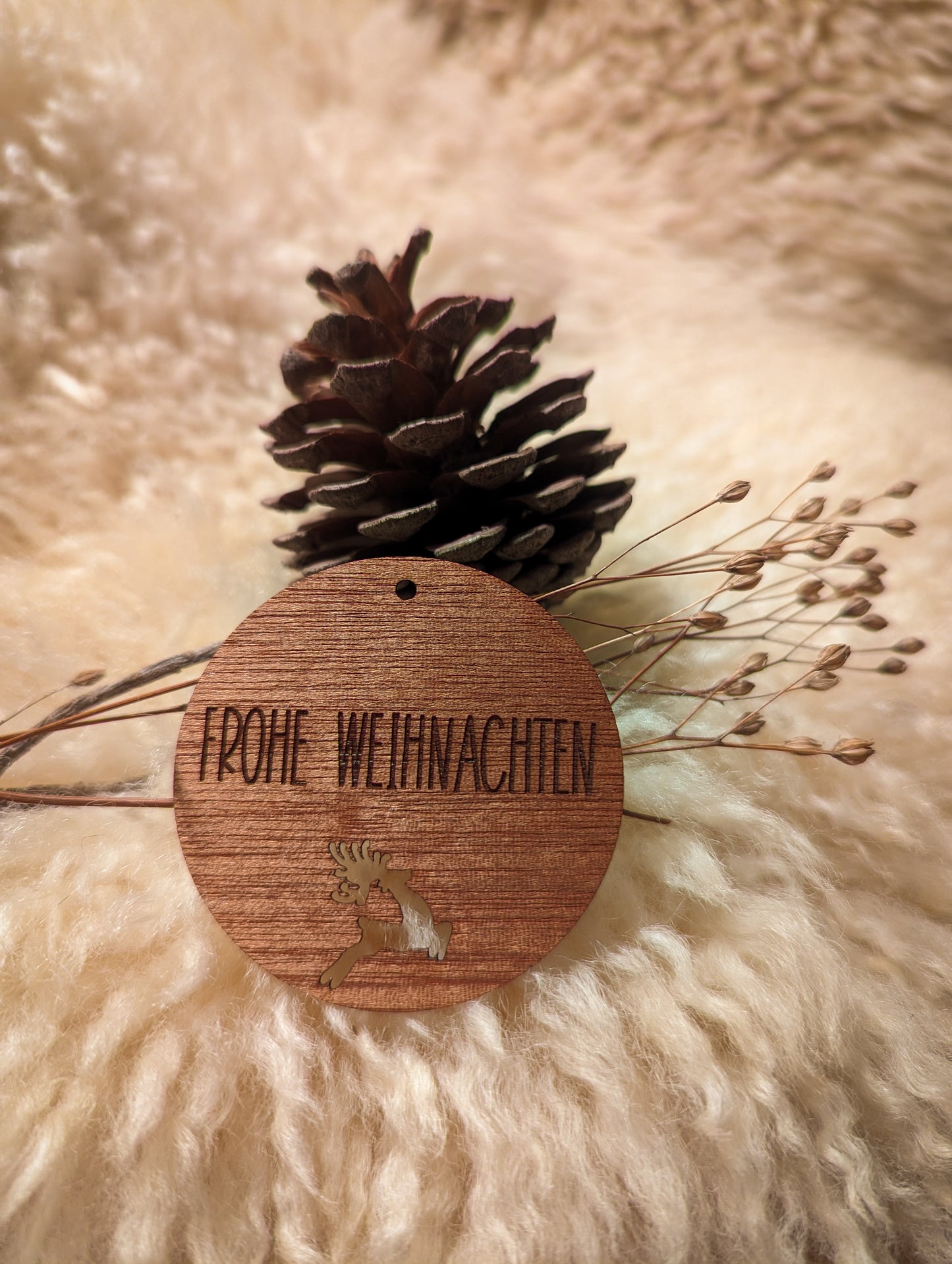 GESCHENKANHÄNGER - Frohe Weihnachten | Rund