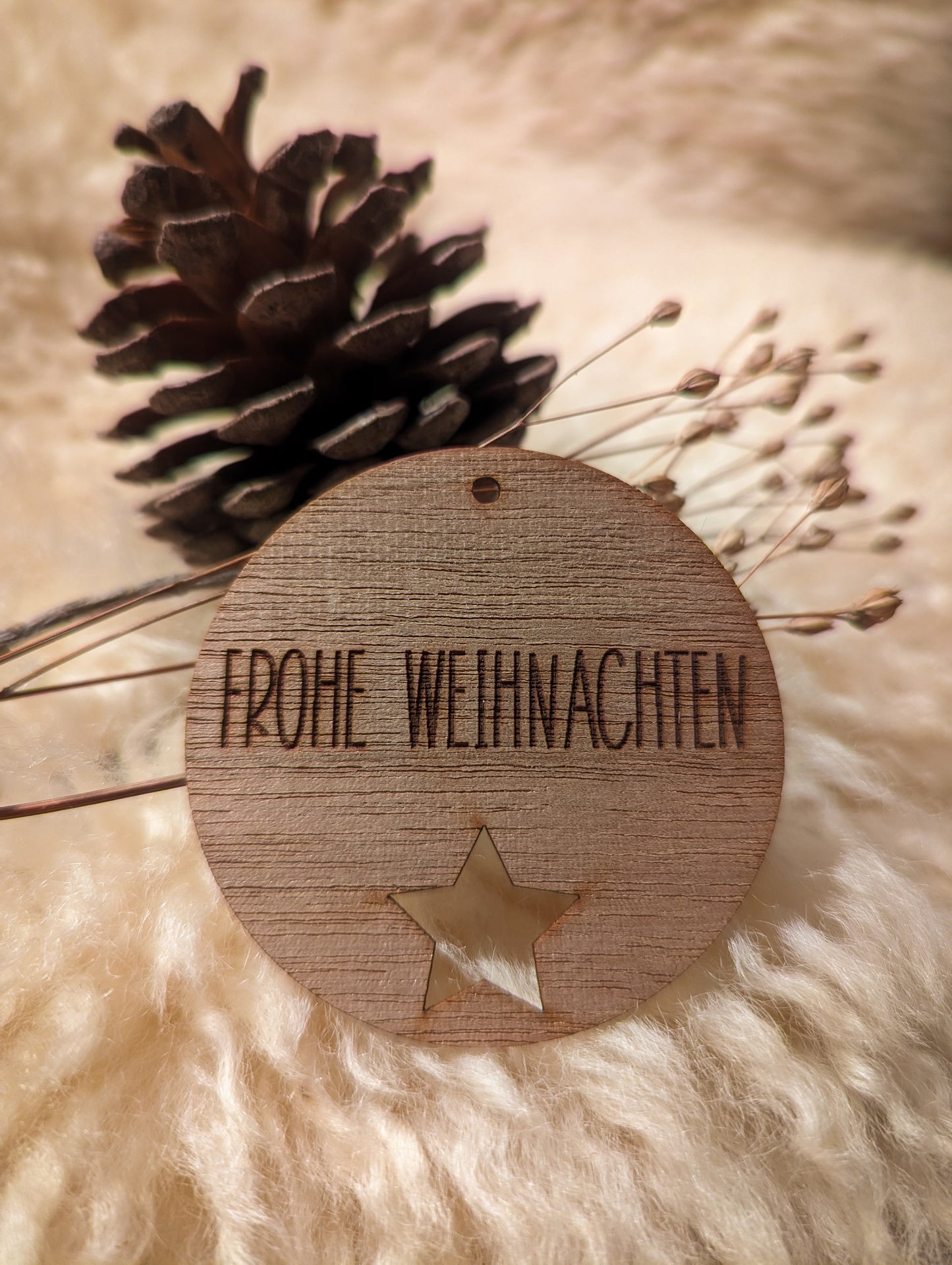 GESCHENKANHÄNGER - Frohe Weihnachten | Rund