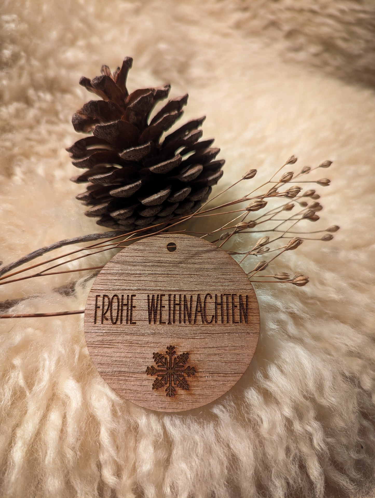 GESCHENKANHÄNGER - Frohe Weihnachten | Rund