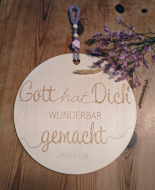 Wandschild - Psalm 139 | wunderbar gemacht