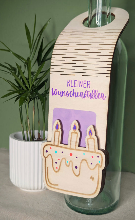 Flaschenanhänger - Wunscherfüller| Holz