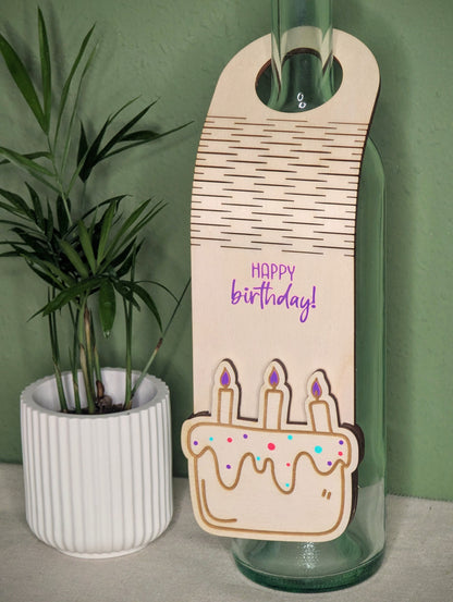 Flaschenanhänger - Happy birthday | Holz