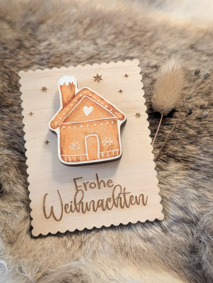 Geldgeschenk - Frohe Weihnachten | Lebkuchen-Häuschen