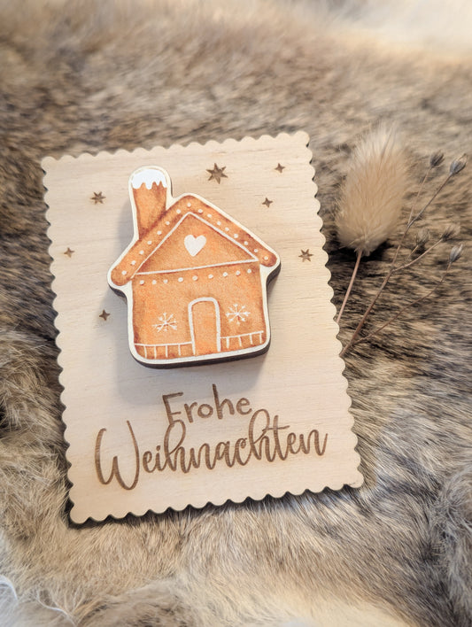 Geldgeschenk - Frohe Weihnachten | Lebkuchen-Häuschen