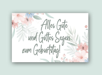 Kärtchen -  Alles Gute und Gottes Segen zum Geburtstag